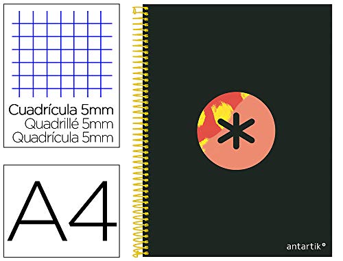 Liderpapel Notizbuch A4 Micro-Anti-Abdeckung, gefüttert, 120 H, 100 g, 5 Band, 4 Löcher, Trending Schwarz 2020 von Antartik