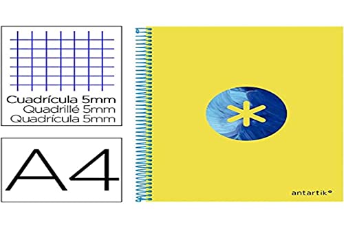 Liderpapel Notizbuch A4 Micro-Anti-Deckel, gefüttert, 120 Stunden, 100 g, 5 Band, 4 Löcher, Trending Gelb von Antartik