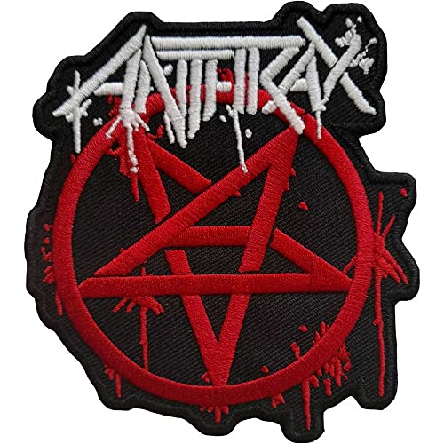 Anthrax - Pentagramm - Aufnäher zum Aufbügeln Logo (Einheitsgröße) (Rot/Schwarz/Weiß) von Anthrax