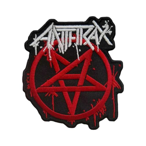 Anthrax - Pentagramm - Aufnäher zum Aufbügeln Logo (Einheitsgröße) (Rot/Schwarz/Weiß) von Anthrax