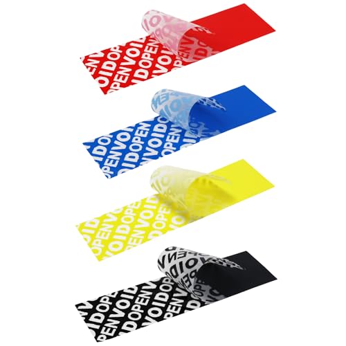 Siegel Etiketten 70 x 20 mm, unbedruckt, Siegelaufkleber, Klebesiegel, Garantiesiegel, Verschlusssiegel, STOP Label VOID OPEN, Blau, Gelb, Schwarz, Rot (Mix, 40) von AntiSpyShop
