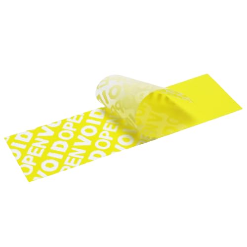 Siegel Etiketten 70 x 20 mm, unbedruckt, Siegelaufkleber, Klebesiegel, Garantiesiegel, Verschlusssiegel, VOID OPEN, Blau, Gelb, Schwarz, Rot (Gelb, 50 Stück) von AntiSpyShop