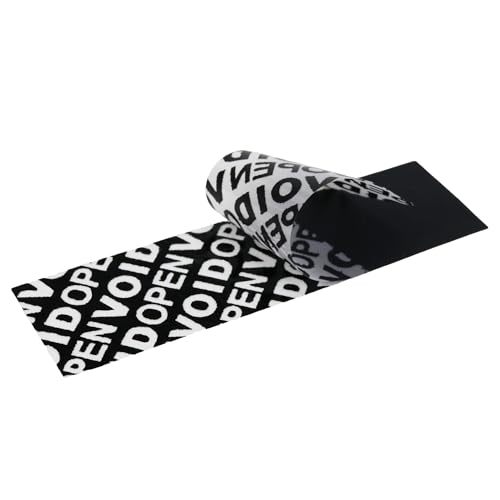 Siegel Etiketten 70 x 20 mm, unbedruckt, Siegelaufkleber, Klebesiegel, Garantiesiegel, Verschlusssiegel, VOID OPEN, Blau, Gelb, Schwarz, Rot (Schwarz, 100 Stück) von AntiSpyShop