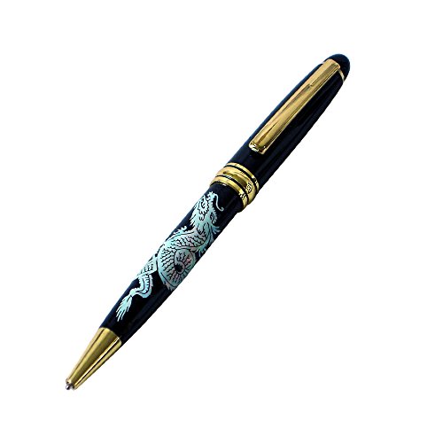 Handgemachter Perlmutt Kugelschreiber Gitter Mosaik-Design Deluxe Tintenroller Geschenk Idee -schwarz von Antique Alive Schreibwaren