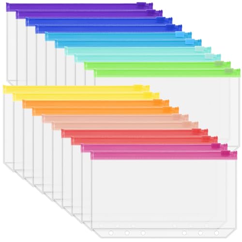 Antner 20 Stück A6 Bindertaschen, 6 Löcher, Budget-Einsätze, 10 verschiedene Farben, Reißverschlussbeutel, Geldbeutel, Geldorganizer für A6 6-Ringbücher Antner 20 Stück A6 Bindertaschen, 6 Löcher, Budget-Einsätze, 10 verschiedene Farben, Reißverschlussbeutel, Geldbeutel, Geldorganizer für A6 6-Ringbücher von Antner