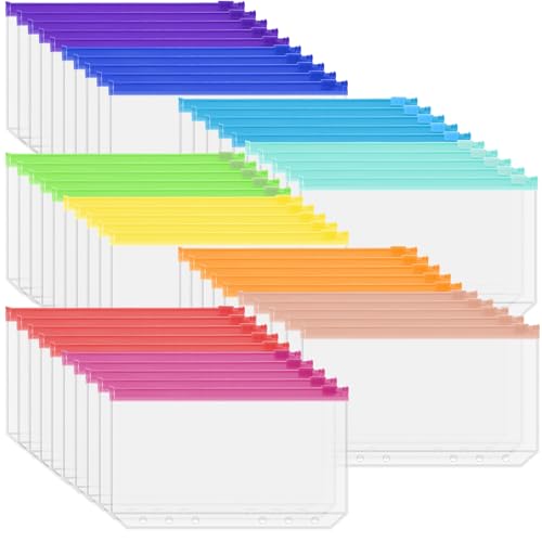 Antner 50 Stück A6 Bindertaschen, 6 Löcher, Budget-Einsätze, 10 verschiedene Farben, Reißverschlussbeutel, Geldbeutel, Geldorganizer für A6 6-Ringbücher Antner 50 Stück A6 Bindertaschen, 6 Löcher, Budget-Einsätze, 10 verschiedene Farben, Reißverschlussbeutel, Geldbeutel, Geldorganizer für A6 6-Ringbücher von Antner