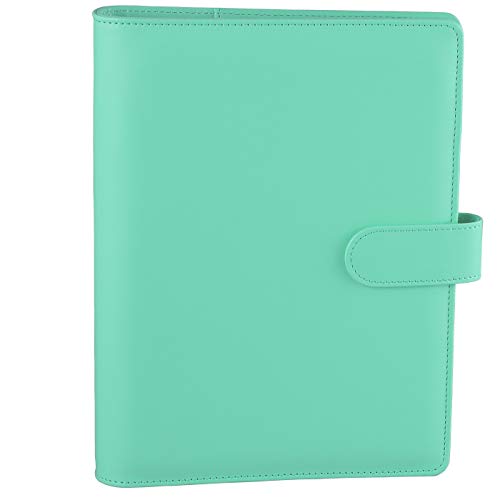 Antner A5 PU Leder Ringbuch, 6 runde Ringe nachfüllbar Notebook Binder für A5 Füllpapier Spiralbuch Reise Schreiben Notizbuch Tagebuch Binder Cover grün von Antner