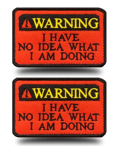 2 Stück rot Warnung: I Have No idea what i am doing Patch Hook and Loop Embroidered Funny Sprüche Patch Emblem für Kleidung, Taschen, Rucksack, Uniform, Mantel, Jacken, Jeans, Armband, Hundeweste, DIY 2 Stück rot Warnung: I Have No idea what i am doing Patch Hook and Loop Embroidered Funny Sprüche Patch Emblem für Kleidung, Taschen, Rucksack, Uniform, Mantel, Jacken, Jeans, Armband, Hundeweste, DIY von Antrix