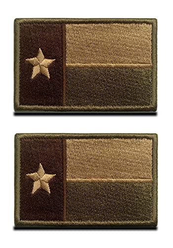 Antrix 2 PCS Army Green Texas State Flag Iron on Sew on Military Tactical Badge Emblem Embroidery TX Patch for Hat Backpack Jacket Travel T-Shirt Work Clothes Uniform Team Clothing Dog Harness von Antrix