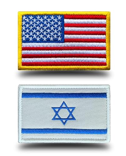 Antrix 2 Stück Taktische Amerikanische Flagge Patch und Israelische Flagge Patch USA Israelische Allianz Flaggen Patch für militärische Kleidung, Rucksäcke, Team und Arbeitskleidung Patch (Israel) von Antrix