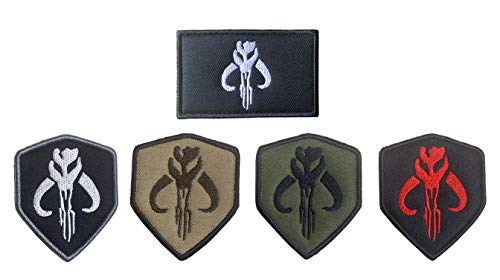 Antrix 5 Stück Film-Emblem, Totenkopf, Söldner-Schild, Kopfjäger-Emblem, Militär, besticktes Abzeichen, Emblem mit Haken und Schlaufe Antrix 5 Stück Film-Emblem, Totenkopf, Söldner-Schild, Kopfjäger-Emblem, Militär, besticktes Abzeichen, Emblem mit Haken und Schlaufe von Antrix