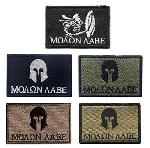 Antrix 5 Stück Taktische Klettverschluss-Embleme Sparta-Helm-Embleme Patches Vollstickerei Militär Patch Set für Hüte, Taschen, Rucksäcke, Kleidung, Militäruniformen, taktische Ausrüstung usw von Antrix
