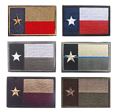 Antrix Aufnäher, 6 Stück, taktische US-Textas-Flagge, bestickt, Militär, American Texas, Emblem, Abzeichen - 8 x 5 cm von Antrix