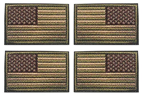 Antrix Aufnäher mit amerikanischer US-Flagge, bestickt, für Rucksäcke, Mützen, Westen, 4 Stück, Grün von Antrix