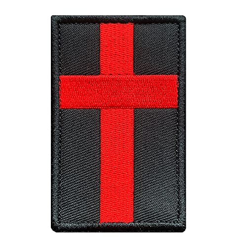 Antrix Jesus Christliches Kreuz jüdisches Logo Insignia Patch Militär taktisch bestickt Jesus Kreuz Emblem Badge Patch - Rot 5,1 x 8 cm von Antrix