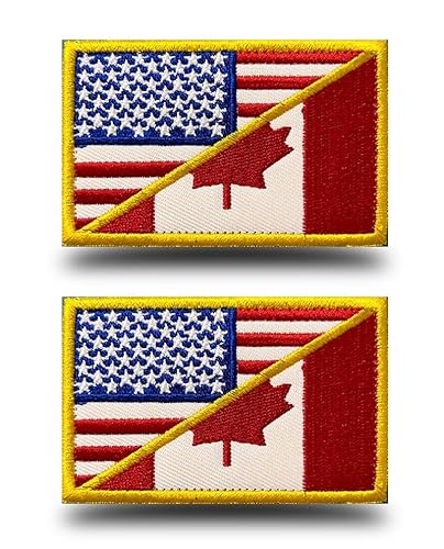 Freundschaftsflaggen-Aufnäher, USA/Kalifornien, Amerikanische Staaten und Kanada, goldene Bordüre, bestickt, mit Klettverschluss, Moral-Emblem für Kostüm, Uniform, Mütze, Jacke, Kleidung, Rucksack von Antrix