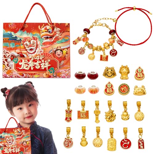 Adventsarmband, 2024 Charm-Armbandherstellungs-Set, Schmuck-Adventskalender, Armbandherstellungs-Set, chinesisch für Mädchen Adventsarmband, 2024 Charm-Armbandherstellungs-Set, Schmuck-Adventskalender, Armbandherstellungs-Set, chinesisch für Mädchen von Anulely