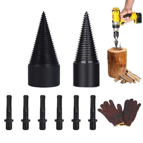 Anulely Bohrer zum Spalten von Holz | Set aus robustem Brennholzspalter, elektrische Bohrer, Schraubkegelschrauber für Haushalt, elektrische Bohrer, Schneiden von Löchern Anulely Bohrer zum Spalten von Holz | Set aus robustem Brennholzspalter, elektrische Bohrer, Schraubkegelschrauber für Haushalt, elektrische Bohrer, Schneiden von Löchern von Anulely