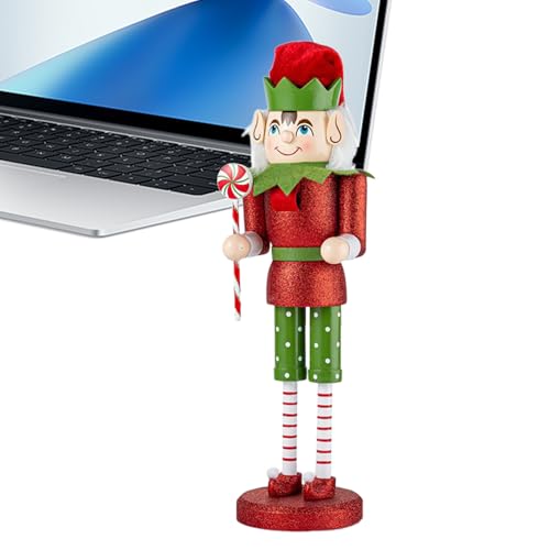 Anulely Dekorative Nussknacker-Weihnachtsfigur, Nussknacker-Figuren – 38 cm Holzfigur für Kamin, Kind, Esstisch, Festival, Party, Urlaub, Nachttisch, Küche von Anulely