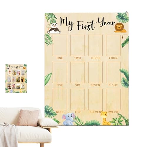 Anulely Fototafel für das erste Jahr, 12 Monate, Meilensteintafel, aus Holz, 12 Monate, Dekoration für Mädchen Anulely Fototafel für das erste Jahr, 12 Monate, Meilensteintafel, aus Holz, 12 Monate, Dekoration für Mädchen von Anulely