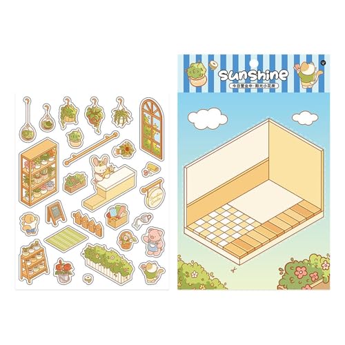 Anulely Haus-Aufkleber, Blumenzimmer, Bibliothekszenen-Aufkleber – Erstellen Sie Ihre eigene Blumenzimmer-Bibliothek, Cartoon-Szenen-Aufkleber für Scrapbooking, Basteln Anulely Haus-Aufkleber, Blumenzimmer, Bibliothekszenen-Aufkleber – Erstellen Sie Ihre eigene Blumenzimmer-Bibliothek, Cartoon-Szenen-Aufkleber für Scrapbooking, Basteln von Anulely