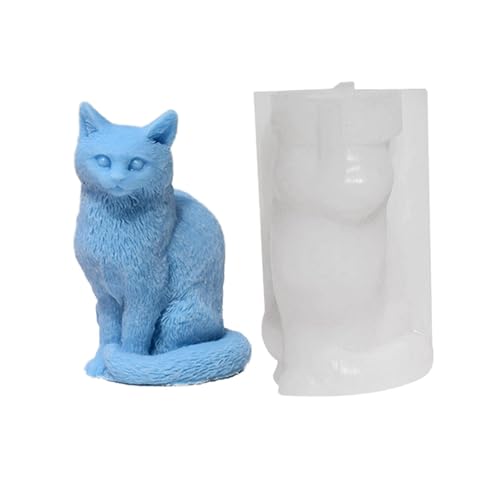 Anulely -Kerzenseifenform, Katzen-Silikonform, Katzen-Fondant-Formen, niedliche Tierform, Silikon Gießformen, Harzherstellung, Kerzenherstellung, Form für Fondant, Gips, Ornament von Anulely
