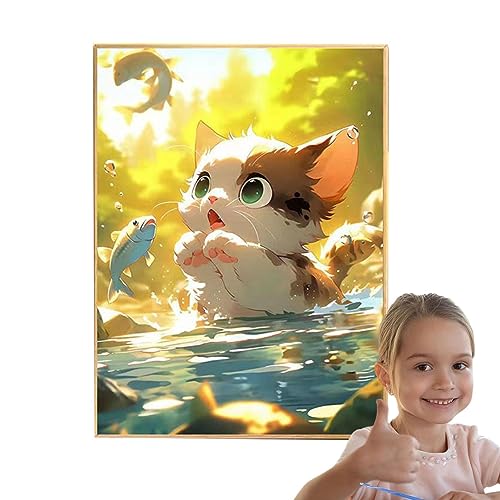 Anulely Ölnummernmalerei | Katzenöl Leinwand Malerei Kit, Leinwand Malerei Kits für Erwachsene, Spaß und einfach Malen nach Zahlen Kits für Anfänger Anulely Ölnummernmalerei | Katzenöl Leinwand Malerei Kit, Leinwand Malerei Kits für Erwachsene, Spaß und einfach Malen nach Zahlen Kits für Anfänger von Anulely