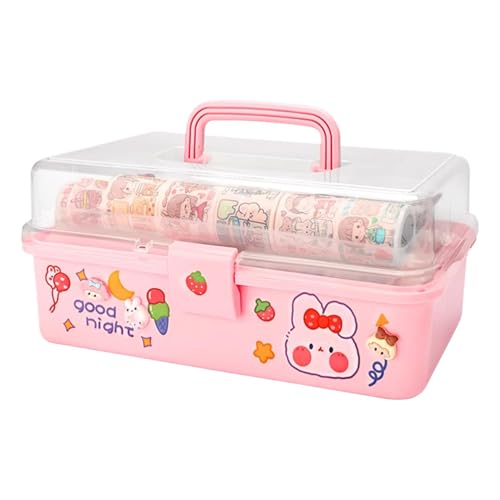 Anulely Schreibwaren-Organizer-Box, Werkzeugkiste mit Griff, tragbar, transparent, Mehrzweck-Medizin-Box, mehrschichtiger Aufbewahrungs-Organizer für die Familie Anulely Schreibwaren-Organizer-Box, Werkzeugkiste mit Griff, tragbar, transparent, Mehrzweck-Medizin-Box, mehrschichtiger Aufbewahrungs-Organizer für die Familie von Anulely