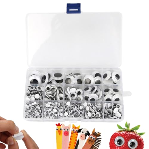 Anulely Schwarz-weiße Wackelaugen, Wackelaugen-Aufkleber, Schwarz und Weiß, selbstklebende Augen zum Basteln, verschiedene Größen, 5 mm-24 mm, rundes Wackelauge, für Scrapbooking und Kartenherstellung Anulely Schwarz-weiße Wackelaugen, Wackelaugen-Aufkleber, Schwarz und Weiß, selbstklebende Augen zum Basteln, verschiedene Größen, 5 mm-24 mm, rundes Wackelauge, für Scrapbooking und Kartenherstellung von Anulely
