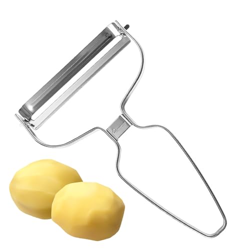 Edelstahlschäler – Gemüseschredder, Gemüseschredder, Kartoffelschäler, Obstschaber, Küchenhelfer für Gemüseschälen, Edelstahl, Kartoffeln, Gurken von Anulely