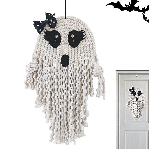 Handgewebter weißer Geist, niedliche handgewebte Geister-Ornamente – Horror-Quasten, Geist, Makramee-Wanddekoration, Urlaubsdekoration für Halloween-Par, Mottoparty Handgewebter weißer Geist, niedliche handgewebte Geister-Ornamente – Horror-Quasten, Geist, Makramee-Wanddekoration, Urlaubsdekoration für Halloween-Par, Mottoparty von Anulely