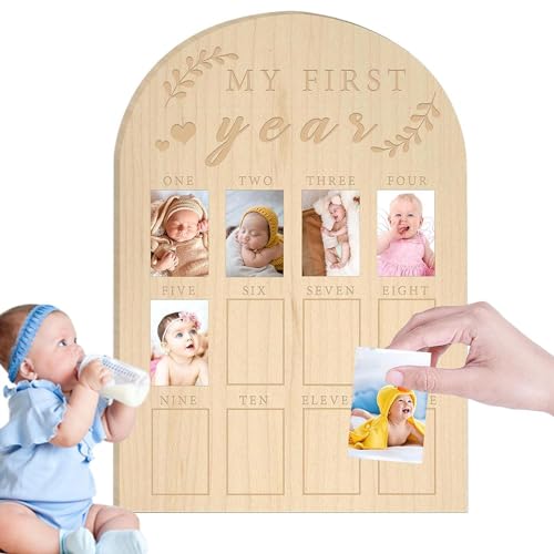 Minimalistisches Andenken für Kleinkinder zum ersten Jahr – Foto-Momente-Display, Holzbrett, Kleinkinder, erstes Jahr, Fotorahmen, Meilensteinbrett für Kleinkinder, Dusche oder Minimalistisches Andenken für Kleinkinder zum ersten Jahr – Foto-Momente-Display, Holzbrett, Kleinkinder, erstes Jahr, Fotorahmen, Meilensteinbrett für Kleinkinder, Dusche oder von Anulely