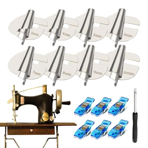 Saumfuß für Nähmaschine | 8 Größen breiter gerollter Saumfuß Set – Home Industrial Curved Scroll Hemmer Fuß, Nähmaschinen-Werkzeuge & Zubehör von Anulely