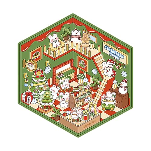 Weihnachtshausaufkleber - Miniatur Weihnachtsszene Aufkleber - Miniatur Machen Sie Ihre eigene Szene Aufkleber für alle Altersgruppen, Freunde, Familie Weihnachtshausaufkleber - Miniatur Weihnachtsszene Aufkleber - Miniatur Machen Sie Ihre eigene Szene Aufkleber für alle Altersgruppen, Freunde, Familie von Anulely