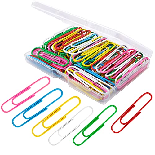Büroklammern, 100 Stück, 5,1 cm, große Büroklammern, sortiert, farbig, beschichtet, Jumbo-Büroklammern, große farbige Büroklammern für Büro, Schule, Dokumentenorganisation Büroklammern, 100 Stück, 5,1 cm, große Büroklammern, sortiert, farbig, beschichtet, Jumbo-Büroklammern, große farbige Büroklammern für Büro, Schule, Dokumentenorganisation von AnutriON
