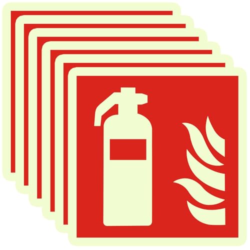 Anuvice 6 Stück Schild Feuerlöscher, Hinweisschild Feuerlöscher Nachleuchtend, PVC, 15x15 Selbstklebend, Brandschutzzeichen ISO Anuvice 6 Stück Schild Feuerlöscher, Hinweisschild Feuerlöscher Nachleuchtend, PVC, 15x15 Selbstklebend, Brandschutzzeichen ISO von Anuvice