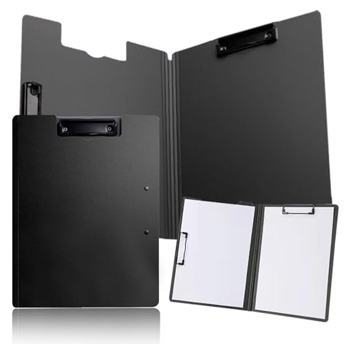 Klemmbrett A4, Premium Klemmbrettmappe mit Deckel, Foldover Clip Boards Doppelclip Kunststoff Ordner, Schwarz Leichtes Klemmmappe für Geschäft Büro Schule Klemmbrett A4, Premium Klemmbrettmappe mit Deckel, Foldover Clip Boards Doppelclip Kunststoff Ordner, Schwarz Leichtes Klemmmappe für Geschäft Büro Schule von Anwangda