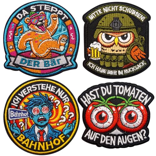 Anwlki 4 Stück Patches Klett Patch, lustig süß gestickte Aufnäher taktische Moral Klettverschluss-Aufnäher für Rucksäcke, Taschen, Westen, Militäruniformen, Jacken, Jeans, Hüte Anwlki 4 Stück Patches Klett Patch, lustig süß gestickte Aufnäher taktische Moral Klettverschluss-Aufnäher für Rucksäcke, Taschen, Westen, Militäruniformen, Jacken, Jeans, Hüte von Anwlki