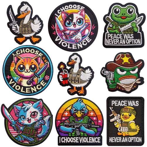 Anwlki 9 Stück Patches Klett Patch, lustig süß gestickte Aufnäher taktische Moral Klettverschluss-Aufnäher für Rucksäcke, Taschen, Westen, Militäruniformen, Jacken, Jeans, Hüte Anwlki 9 Stück Patches Klett Patch, lustig süß gestickte Aufnäher taktische Moral Klettverschluss-Aufnäher für Rucksäcke, Taschen, Westen, Militäruniformen, Jacken, Jeans, Hüte von Anwlki