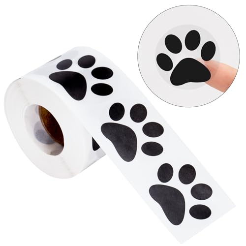 Anwyll Pfoten-Aufkleber, klare Pfotenabdrücke, Aufkleber, 3,8 cm, für Welpen, Hundepfoten, selbstklebende schwarze Bärentatzen-Aufkleber, Rolle für Kindergeburtstage, Dekorationen, Umschläge, Anwyll Pfoten-Aufkleber, klare Pfotenabdrücke, Aufkleber, 3,8 cm, für Welpen, Hundepfoten, selbstklebende schwarze Bärentatzen-Aufkleber, Rolle für Kindergeburtstage, Dekorationen, Umschläge, von Anwyll