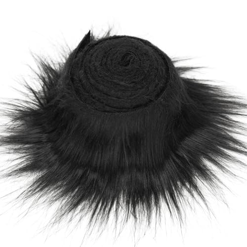 Anwyll Zotteliger Plüsch-Kunstfellstoff, 5,1 x 152,4 cm, schwarzer Kunstfell-Besatz, vorgeschnittene Streifen, flauschig, flauschig, für Halloween, Party, Dekoration, Kranz, Haar, Zwerg, Cosplay Anwyll Zotteliger Plüsch-Kunstfellstoff, 5,1 x 152,4 cm, schwarzer Kunstfell-Besatz, vorgeschnittene Streifen, flauschig, flauschig, für Halloween, Party, Dekoration, Kranz, Haar, Zwerg, Cosplay von Anwyll