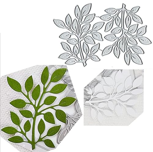Anxendong 2 Stück Blätter Zweige Metall Stanzformen - 2 Stück Blätter Zweige Papierkarten Stanzformen Schablonen für DIY Prägen Kartenherstellung Buchanhänger dekorative Papierformen - Scrapbooking Anxendong 2 Stück Blätter Zweige Metall Stanzformen - 2 Stück Blätter Zweige Papierkarten Stanzformen Schablonen für DIY Prägen Kartenherstellung Buchanhänger dekorative Papierformen - Scrapbooking von Anxendong