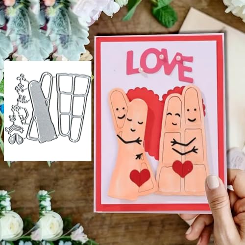 Love Fingers Metall-Stanzformen, Finger, Rahmen, Papierkarten, Stanzschablonen für DIY, Prägung, Kartenherstellung, Buchanhänger, dekorative Papierschablonen, Scrapbooking von Anxendong
