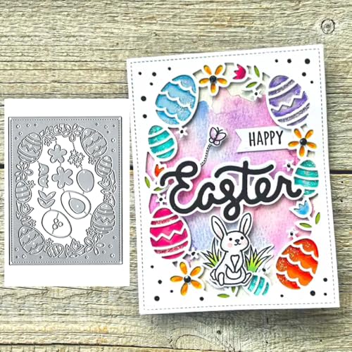 Metall-Stanzformen für Ostereierrahmen, Ostereierrahmen, Papierkarten, Stanzschablonen für DIY, Prägung, Kartenherstellung, Buchanhänger, dekorative Papierschablonen, Scrapbooking von Anxendong
