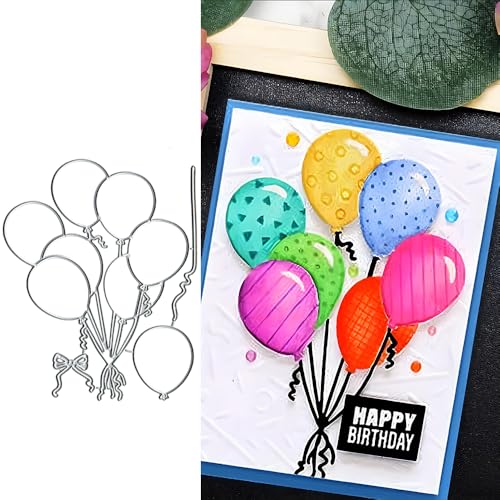 Metall-Stanzformen mit Ballonrahmen, Ballonrahmen, Papierkarten, Stanzschablonen für DIY, Prägung, Kartenherstellung, Buchanhänger, dekorative Papierschablonen, Scrapbooking von Anxendong