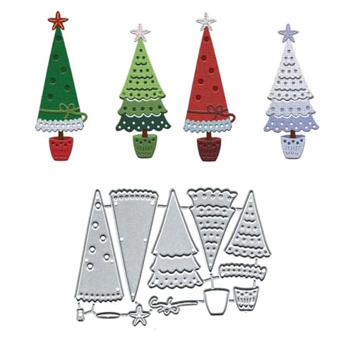 Metall-Stanzformen mit Weihnachtsbaumrahmen, Weihnachtsrahmen, Papierkarten, Stanzschablonen für DIY, Prägung, Kartenherstellung, Buchanhänger, dekorative Papierschablonen, Scrapbooking von Anxendong