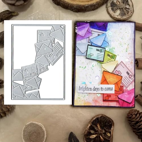 Rechteckige Metall-Stanzformen für Umschläge, Umschlag, Rahmen, Papierkarten, Stanzschablonen für DIY, Prägung, Kartenherstellung, Buchanhänger, dekorative Papierschablonen, Scrapbooking von Anxendong