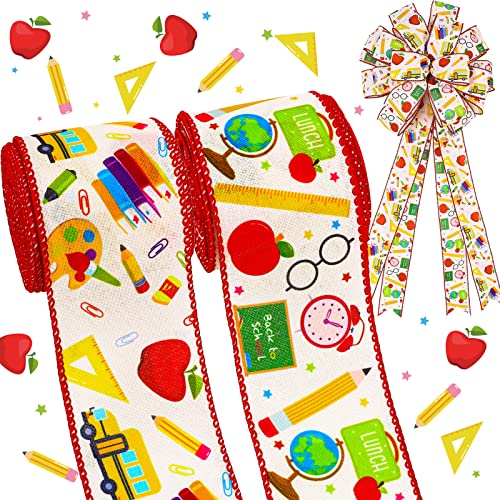 AnyDesign 20 Meter Schulanfang mit Drahtrand, Schulthema, dekoratives Stoffband Bänder, Schulbedarf, Muster, Wickelband für DIY, Handwerk, Schleife, Kranz, Nähen, Geschenkverpackungen, 2 Stile AnyDesign 20 Meter Schulanfang mit Drahtrand, Schulthema, dekoratives Stoffband Bänder, Schulbedarf, Muster, Wickelband für DIY, Handwerk, Schleife, Kranz, Nähen, Geschenkverpackungen, 2 Stile von AnyDesign