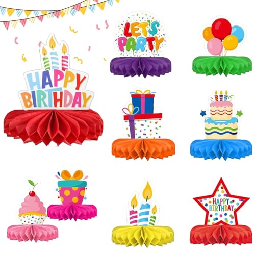 Anyasen 9 Stück Tischdeko Geburtstag,Bunte Happy Birthday Tischdeko,Wabenbälle Tischdeko,Torte, Kerzen, Luftballons,für Jungen Mädchen,für Geburtstag Party Anyasen 9 Stück Tischdeko Geburtstag,Bunte Happy Birthday Tischdeko,Wabenbälle Tischdeko,Torte, Kerzen, Luftballons,für Jungen Mädchen,für Geburtstag Party von Anyasen