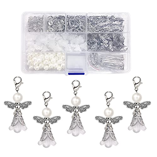 Anyasen Engel Basteln Perlen Set 50 Sets Bastelset Engel Schutzengel Selber Machen Engel Anhänger Weiß Perlenengel Basteln Set Schutzengel Anhänger Klein Engel Anhänger Gastgeschenk Schutzengel Set von Anyasen